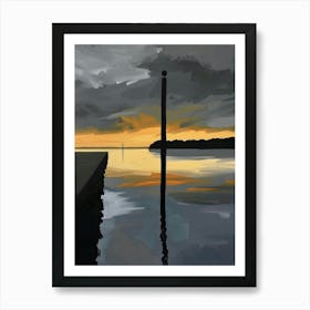 Sunset At The Dock Art Print