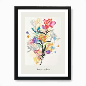 Kangaroo Paw 1 Collage Flower Bouquet Poster Art Print