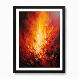 Abstract Art Of Rampant Flames Intensely Fueled By Burning Passion Roaring Upwards With Intense Cri Art Print