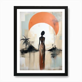 Tribal Moonbeam, Boho Art Style Art Print