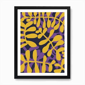 Yellow And Purple Fern Art Print