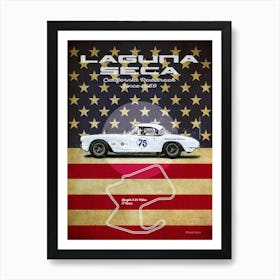 Laguna Seca, Corvette C1 Vintage Art Print