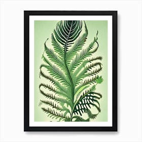 Tassel Fern 2 Vintage Botanical Poster Art Print