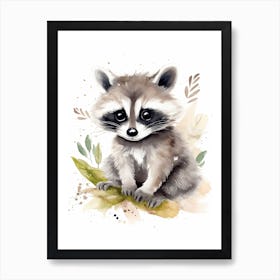 Baby Hedehog Watercolour Nursery 1 Art Print