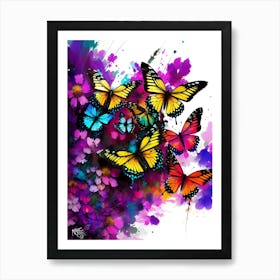 Colorful Butterflies 129 Art Print