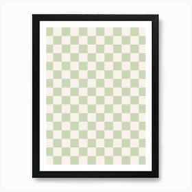 Checkerboard Pastel Green Art Print