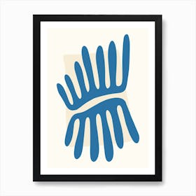 Leaves Matisse Inspired Abstract Ivory And Celadon Blue Art Print