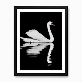 Swan Line Art Art Print