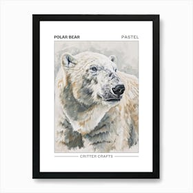 Polar Bear Pastel Watercolour 2 Poster Art Print