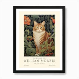 William Morris London Exhibition Poster Tabby Cat Art Print