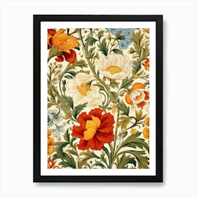 Floral Wallpaper 318 Art Print