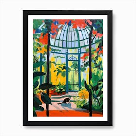 Painting Of A Cat In Gothenburg Botanical Garden, Sweden In The Style Of Matisse 02 Art Print