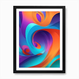 Abstract Colorful Waves Vertical Composition 8 Art Print