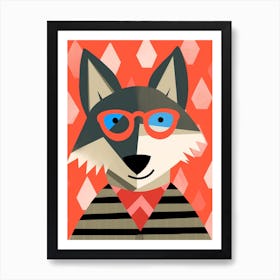 Little Timber Wolf 2 Wearing Sunglasses Art Print