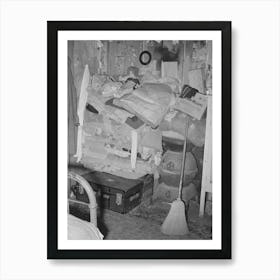 Interior Of Tenant Farmer S Bedroom, Arkansas River Bottoms Near Vian, Oklahoma By Russell Lee Art Print