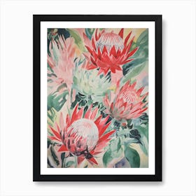 Proteas Flower Illustration 4 Art Print