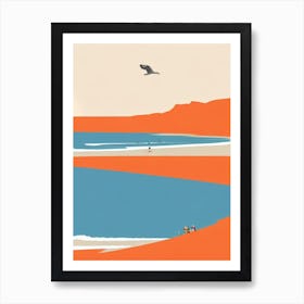 Dicky Beach Australia Midcentury Art Print