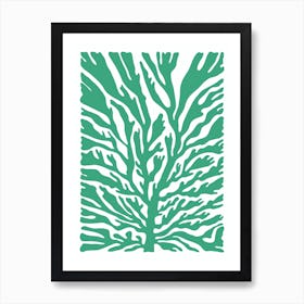 Green Coral Tree Ocean Art Print