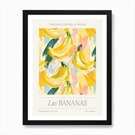 Banana Fruit Market, Impressionist Tropical Bananas Art Print