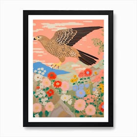 Maximalist Bird Painting Falcon 5 Art Print