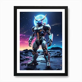 Ox In Cyborg Body #3 Art Print