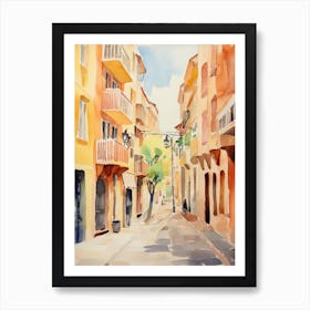 Cagliari, Italy Watercolour Streets 4 Art Print