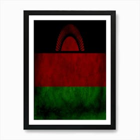 Malawi Flag Texture Art Print