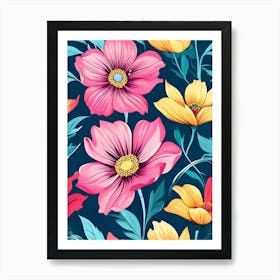 Seamless Floral Pattern 11 Art Print