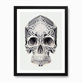 Skull With Geometric Designs 1 Line Drawing Art Print