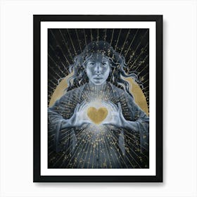 Heart charm girl Art Print