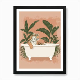 Bathtub Tiger Mid Century Art Print