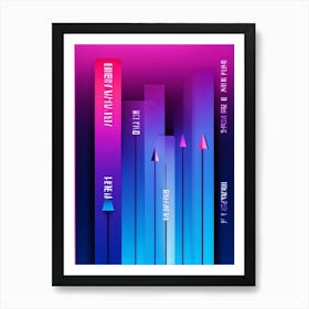 Abstract Navigation Arrows Digital Interface Design Fluid Lines Intersecting Gradient Colors Shif (1) Art Print