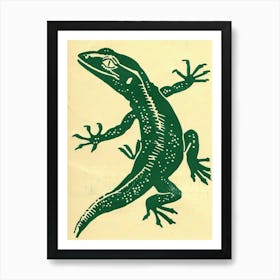 Tokay Gecko Lizard Block Colour 4 Art Print