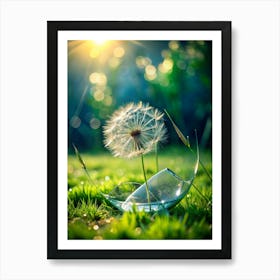 Whispers In The Wind A Lone Dandelion Seed Its Art Print