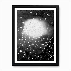Graupel, Snowflakes, Black & White 3 Art Print