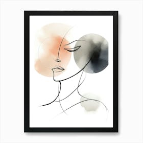 Line Art Portrait Of A Woman Art Print