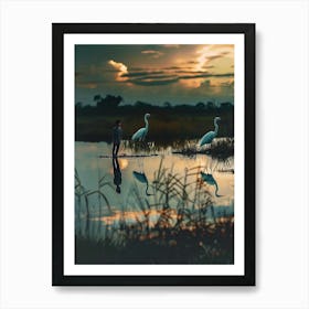 Egrets Art Print