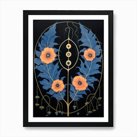 Delphinium 4 Hilma Af Klint Inspired Flower Illustration Art Print