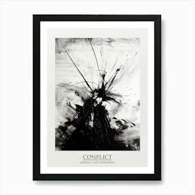 Conflict Abstract Black And White 8 Poster Art Print