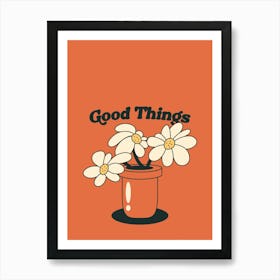 Retro Wall Art Vintage Decor Retro Cartoon Printable Art Retro Vintage Wall Art Good Things Trendy Retro Poster Art Print