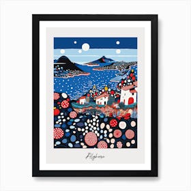 Poster Of Alghero, Italy, Illustration In The Style Of Pop Art 3 Art Print