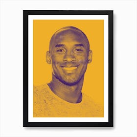 Kobe Bryant American Basketball Player Legend in Line Illustration Art Print