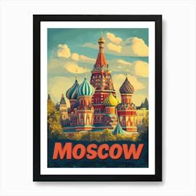 Aihrgdesign A Vintage Travel Poster Of Moscow Featuring The I A7e1e3d2 1eeb 42a9 9c3d E9ed6b77954b 0 Art Print