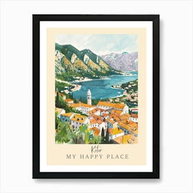 My Happy Place Kotor 4 Travel Poster Art Print