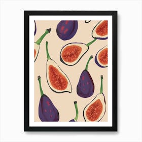 Fig Pattern Illustration 2 Art Print