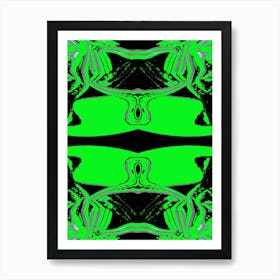 Abstract Green And Black Art Print