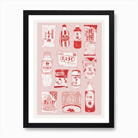 Japanese Grocery Red Art Print