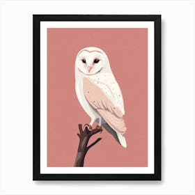 Minimalist Barn Owl 2 Illustration Art Print