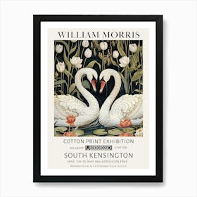 William Morris Swans Heart Love Art Print