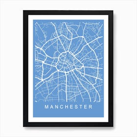 Manchester Map Blueprint Art Print